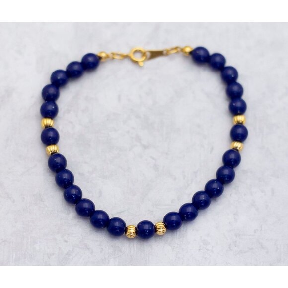 8 inch, Vintage Blue Beads Victorian Unique Beaded Bracelet by Avon - CT1 - Picture 1 of 3